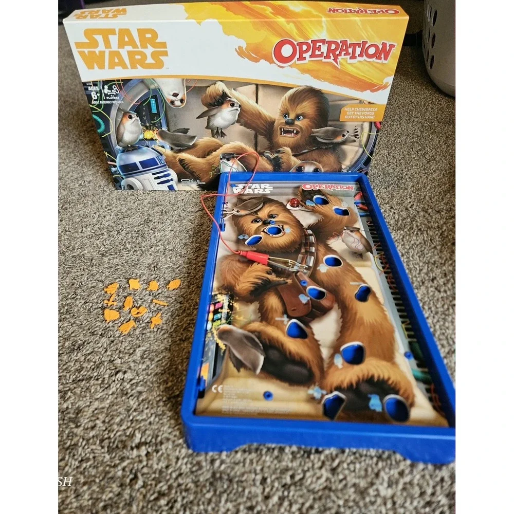 Star Wars Operation Game Chewbacca Porg‎ Hasbro Complete Lights Work No Buzz